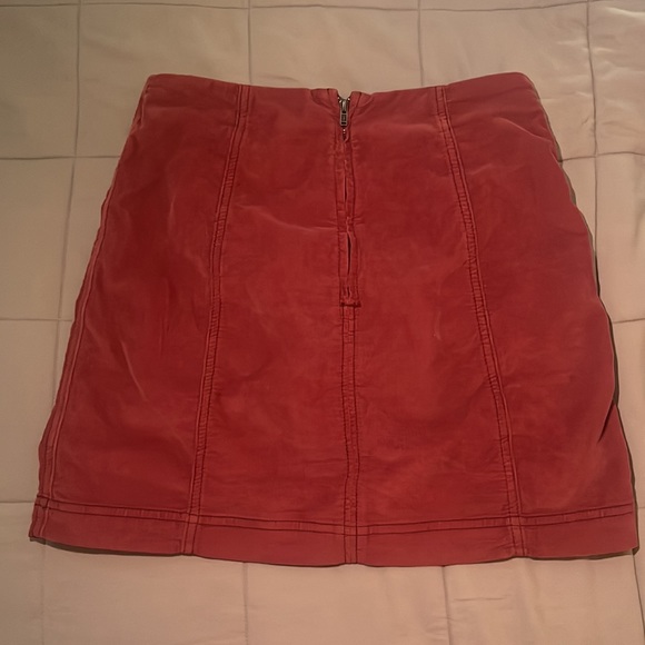 Free People Maroon Corduroy Skirt - Size 6 - Picture 2 of 4